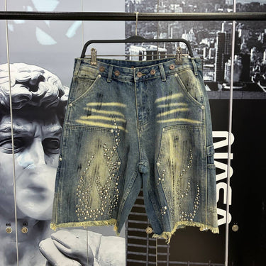 HELLSTAR DENIM STUDDED SHORT