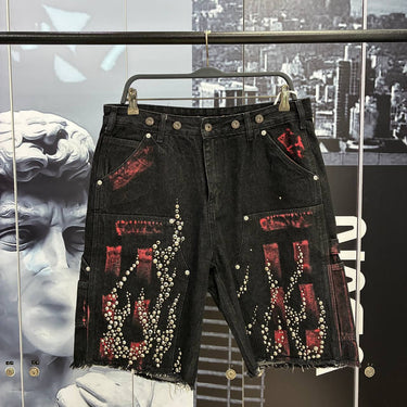HELLSTAR DENIM STUDDED SHORT