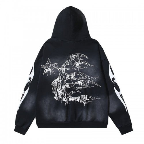 HELLSTAR FLAME HOODIE BLACK