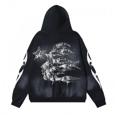 HELLSTAR FLAME HOODIE BLACK