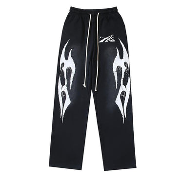 HELLSTAR FLAME SWEARTPANTS BLACK