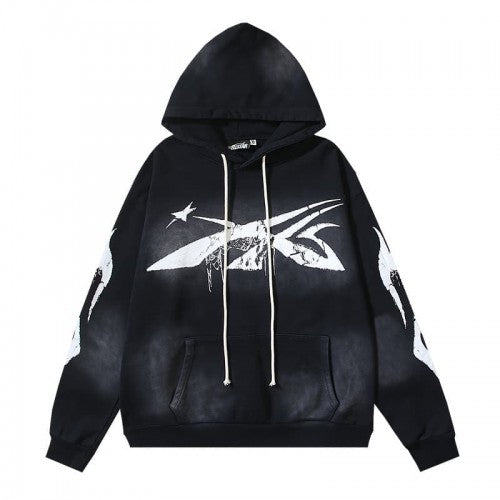 HELLSTAR FLAME HOODIE BLACK